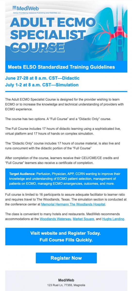 Adult ECMO Specialist Course | CTSNet